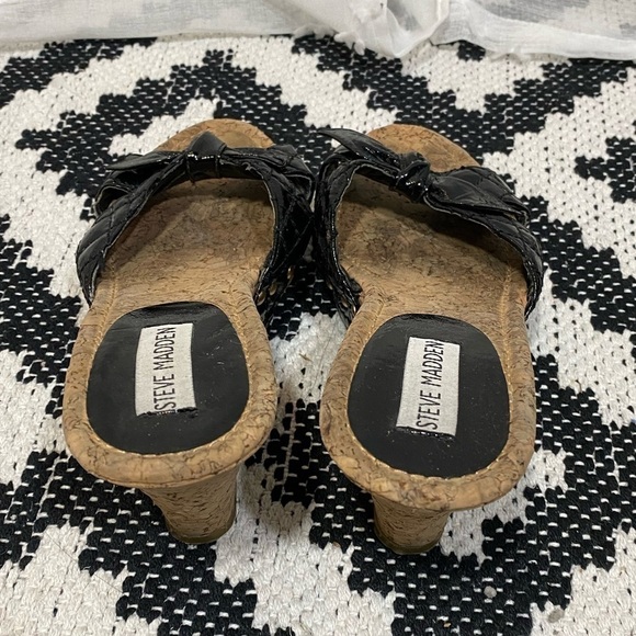 Steve Madden 90’s cork wedges with bow detail size 8 - Picture 8 of 10